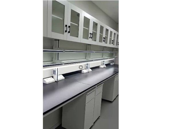 實驗臺-塘樹科技實驗室家具 實驗臺 通風柜 吊柜工程現(xiàn)場完工效果